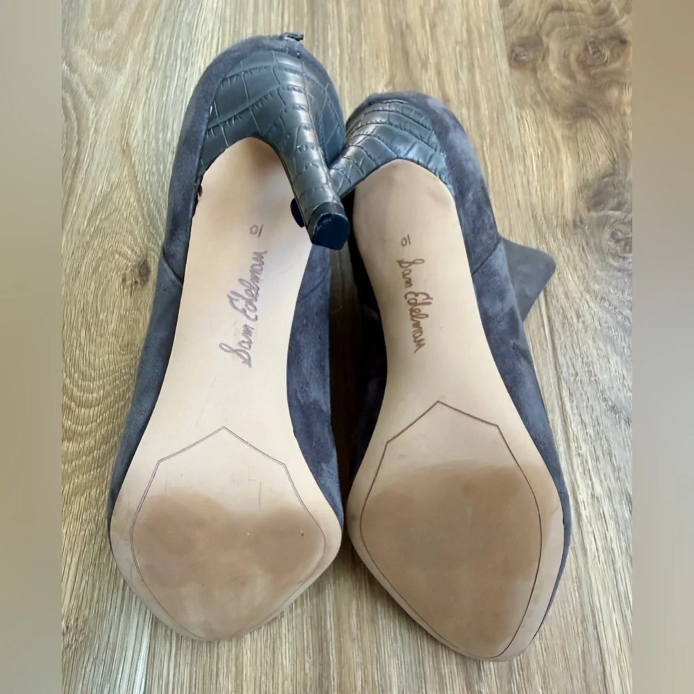 Sam Edelman Gray Suede Ankle Booties Size 10 EUC